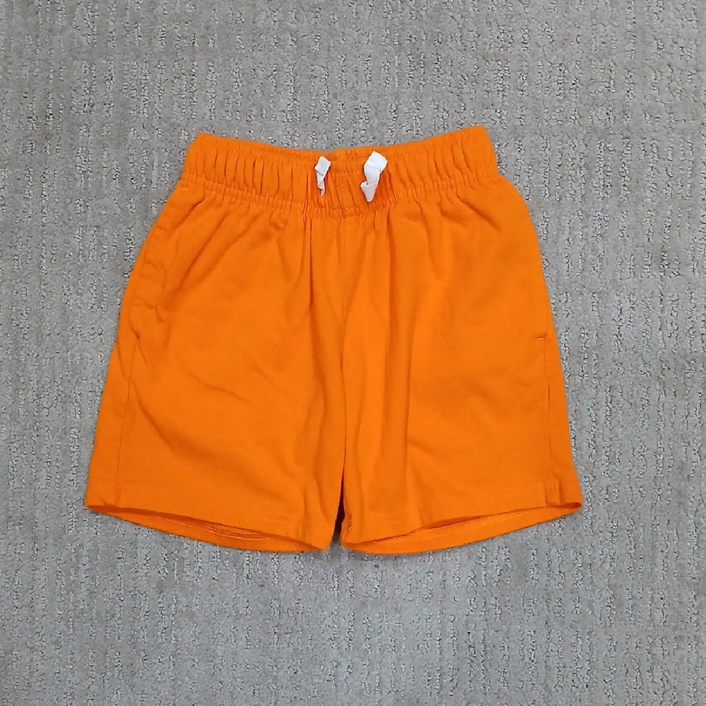 Bright Orange Elastic Waist Shorts